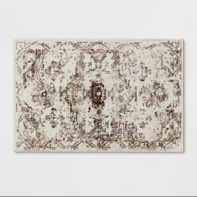 Stanfield Companion Distressed Scroll Area Rug Cream - Threshold™ 6 Stanfield Companion Distressed Scroll Area Rug Cream - Threshold™ - Image 4