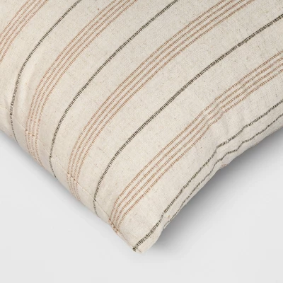 Cotton Flax Woven Striped Square Throw Pillow - Threshold™ 5 Cotton Flax Woven Striped Square Throw Pillow - Threshold™ - Image 3