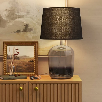 Smoked Glass Table Lamp Black (Includes LED Light Bulb) - Threshold™ 3 Smoked Glass Table Lamp Black (Includes LED Light Bulb) - Threshold™ - Image 2
