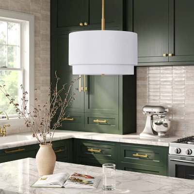 Knurled Metal Stacked Drum Pendant - Threshold™ 4 Knurled Metal Stacked Drum Pendant - Threshold™ - Image 2