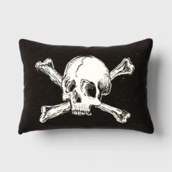 Oversize Skull And Crossbones Woven Cotton Lumbar Halloween Throw Pillow Black - Threshold™ -Home Decoration Sale GUEST 1d93023f 85e9 4368 9e88 36202b7344a5