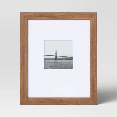 10.95" X 8.94" Matted To 4" X 4" Mid Tone Wood Single Image Frame Brown - Threshold™ 4 10.95" X 8.94" Matted To 4" X 4" Mid Tone Wood Single Image Frame Brown - Threshold™ - Image 2