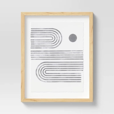 (Set Of 2) 16" X 20" Curve Lines Framed Under Glass Black - Threshold™ 4 (Set Of 2) 16" X 20" Curve Lines Framed Under Glass Black - Threshold™ - Image 2