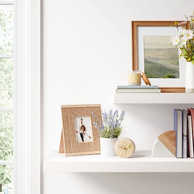 Wood Matted Wall Frame Midtone Woodgrain - Threshold™ 3 Wood Matted Wall Frame Midtone Woodgrain - Threshold™