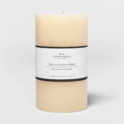 Pillar Vanilla Bean And Amber Candle - Threshold™ -Home Decoration Sale GUEST 311acfd4 ed2f 4111 b923 395ad3b6df96