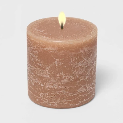 Pillar Ashwood And Palo Santo Candle Tan - Threshold™ 3 Pillar Ashwood And Palo Santo Candle Tan - Threshold™