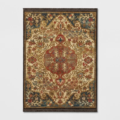 Floral Woven Medallion Persian Rug - Threshold 8 Floral Woven Medallion Persian Rug - Threshold - Image 6