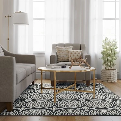 Medallion Washable Tufted And Hooked Rug - Threshold 4 Medallion Washable Tufted And Hooked Rug - Threshold - Image 2