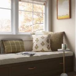 New Products 3 Block Print Floral Square Throw Pillow - Threshold™