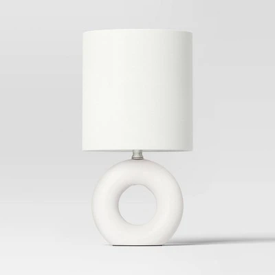 Abstract Ceramic Mini Table Lamp White - Threshold™ 6 Abstract Ceramic Mini Table Lamp White - Threshold™ - Image 4