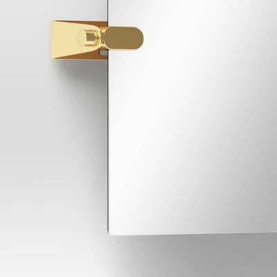 20" X 30" Frameless Rectangular Pivot Mirror Brass - Threshold™ 5 20" X 30" Frameless Rectangular Pivot Mirror Brass - Threshold™ - Image 3