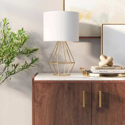 Large Geo Table Lamp Brass - Threshold™ 4 Large Geo Table Lamp Brass - Threshold™ - Image 2