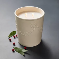 New Products 13 25oz Ceramic Bay & Winter Berry Candle Cream - Threshold™ Designed With Studio McGee