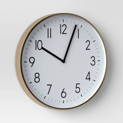 19" Plastic Mirrored Wall Clock Brass - Threshold™ 4 19" Plastic Mirrored Wall Clock Brass - Threshold™ - Image 2