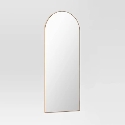 28" X 72" XL Arch Wall Mirror Brass - Threshold™ 4 28" X 72" XL Arch Wall Mirror Brass - Threshold™ - Image 2