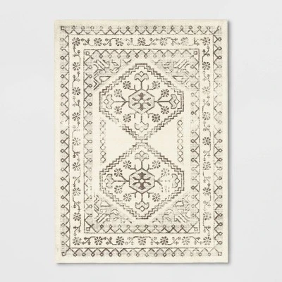 Distressed Persian Accent Rug Cream - Threshold™ 8 Distressed Persian Accent Rug Cream - Threshold™ - Image 6