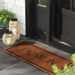 1'8"x4' 'Come In' Coir Doormat Natural - Threshold™