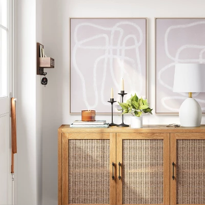 (Set Of 2) 24" X 30" Line Drawing Wall Canvases Gray/White - Threshold™ 3 (Set Of 2) 24" X 30" Line Drawing Wall Canvases Gray/White - Threshold™