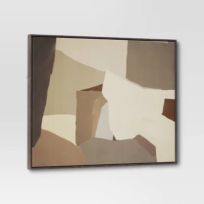 30" X 24" Abstract Framed Canvas Tan - Threshold™ 4 30" X 24" Abstract Framed Canvas Tan - Threshold™ - Image 2