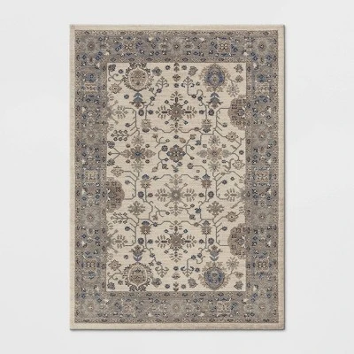 Jewel Boarder Persian Woven Rug Brown - Threshold 5 Jewel Boarder Persian Woven Rug Brown - Threshold - Image 3