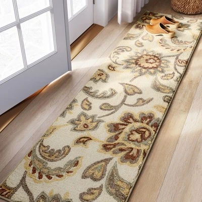 2'x7' Runner Floral Paisley Rug Beige - Threshold™ 3 2'x7' Runner Floral Paisley Rug Beige - Threshold™ - Image 2