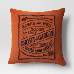 Embroidered Ghosts In The Garden Square Halloween Throw Pillow Orange - Threshold™ 9 Embroidered Ghosts In The Garden Square Halloween Throw Pillow Orange - Threshold™ -Home Decoration Sale GUEST 940441dc 54cb 444d 997a c7665744f61a