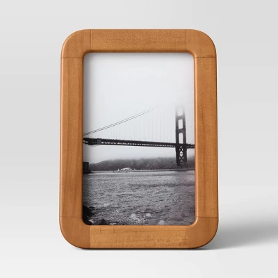 Rounded Corner Medium Wood Single Image Table Frame Brown - Threshold™ 4 Rounded Corner Medium Wood Single Image Table Frame Brown - Threshold™ - Image 2