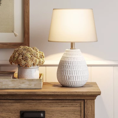 Ceramic Textured Table Lamp Base White - Threshold™ 4 Ceramic Textured Table Lamp Base White - Threshold™ - Image 2