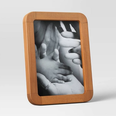 Rounded Corner Medium Wood Single Image Table Frame Brown - Threshold™ 7 Rounded Corner Medium Wood Single Image Table Frame Brown - Threshold™ - Image 5