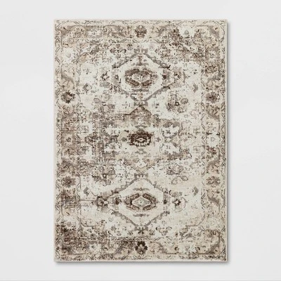 Stanfield Companion Distressed Scroll Area Rug Cream - Threshold™ 8 Stanfield Companion Distressed Scroll Area Rug Cream - Threshold™ - Image 6