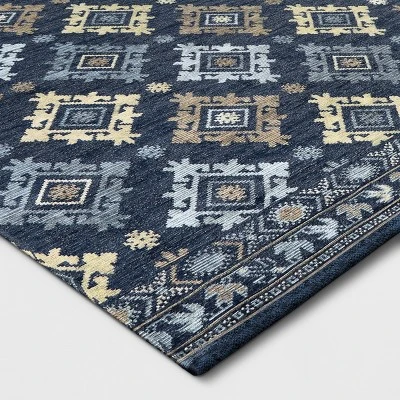 7'x10' Jacquard Woven Area Rug Indigo - Threshold™ 3 7'x10' Jacquard Woven Area Rug Indigo - Threshold™