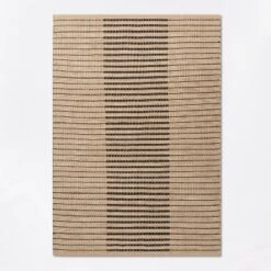 Reseda Hand Woven Striped Jute Cotton Area Rug Black - Threshold™ Designed With Studio McGee -Home Decoration Sale GUEST bab4021c 8da6 4f4a abf7 8e6265c835f9