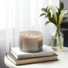 14oz Lidded Gray Glass Jar Crackling Wooden 3-Wick Candle With Paper Label Coconut And Honey  - Threshold™ -Home Decoration Sale GUEST be5a183f bab6 4653 b17a da679b4793f2