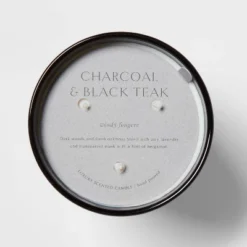 Colored Vase Glass With Dustcover & Black Teak Candle Black - Threshold™ -Home Decoration Sale GUEST db5f0a77 3d4b 4811 aeb9 5e16fded9c82