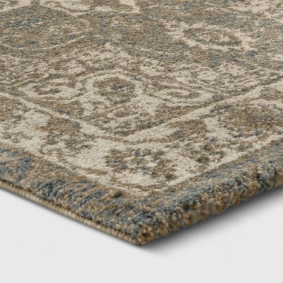 Medallion Jewel Boarder Persian Rug Cream/Gray - Threshold 3 Medallion Jewel Boarder Persian Rug Cream/Gray - Threshold