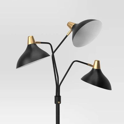 3-Head Floor Lamp Black - Threshold™ 5 3-Head Floor Lamp Black - Threshold™ - Image 3